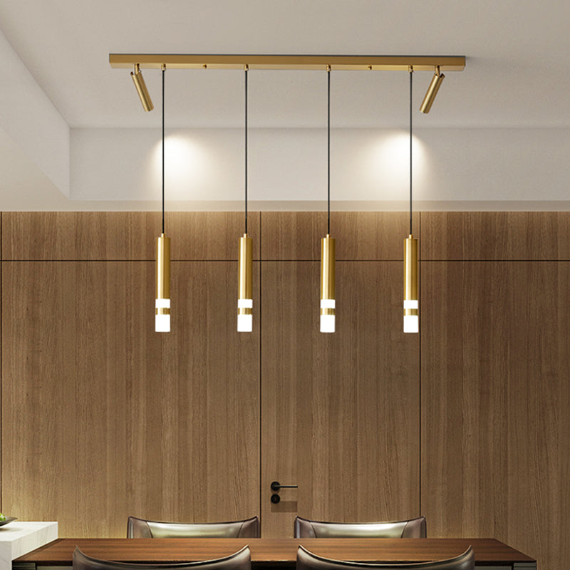 Zylinder Esszimmer Island Leuchte Metall LED Nordic Island Deckenleuchte in Gold