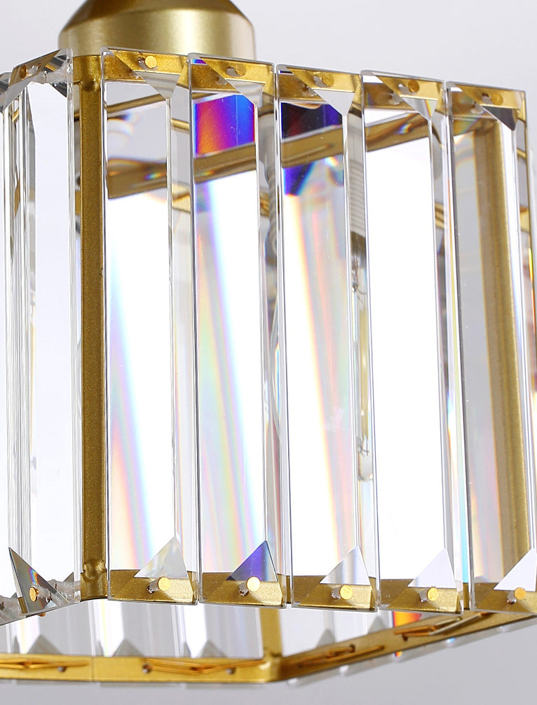 Squares oro Isola illuminazione Isola Stile Minimalista Crystal Island Pendant Light