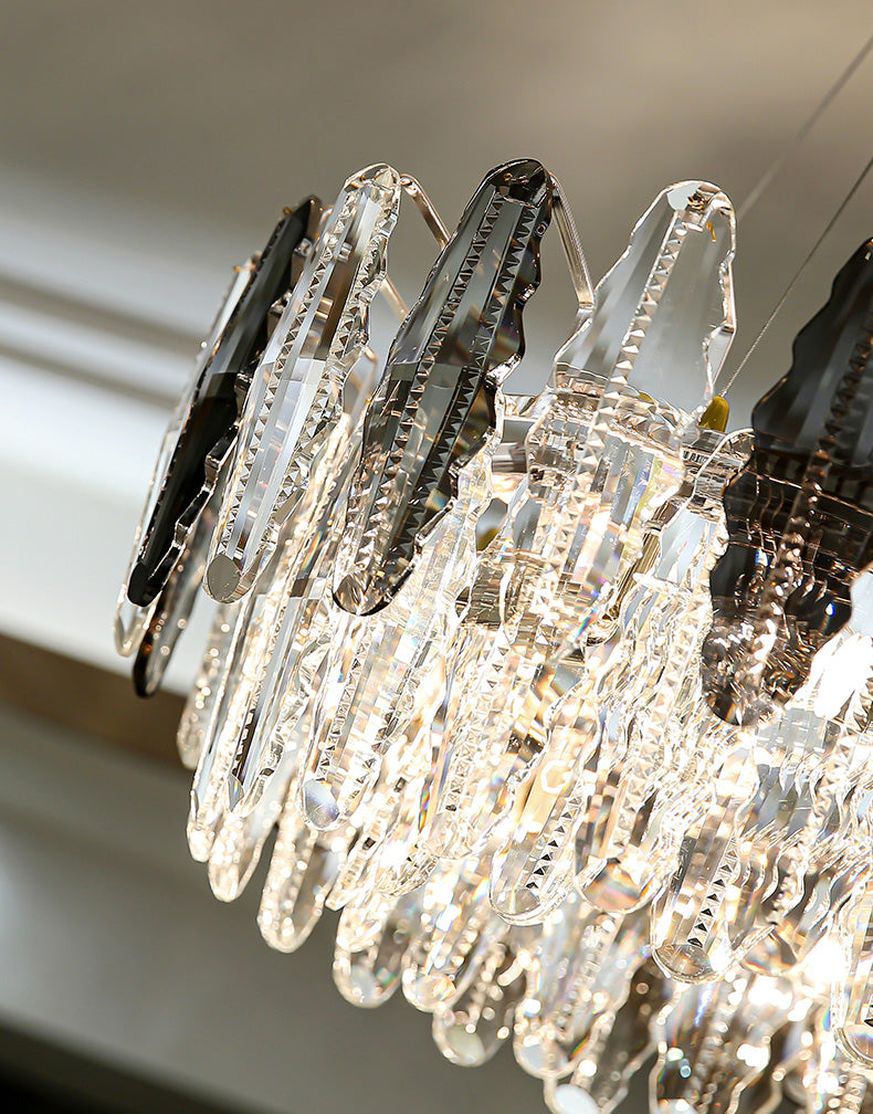 Luz de la isla de cristal sombreada lámpara de lámpara de lámpara de estilo moderno en transparente