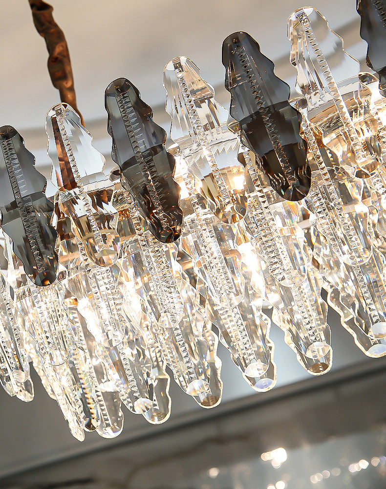 Luz de la isla de cristal sombreada lámpara de lámpara de lámpara de estilo moderno en transparente