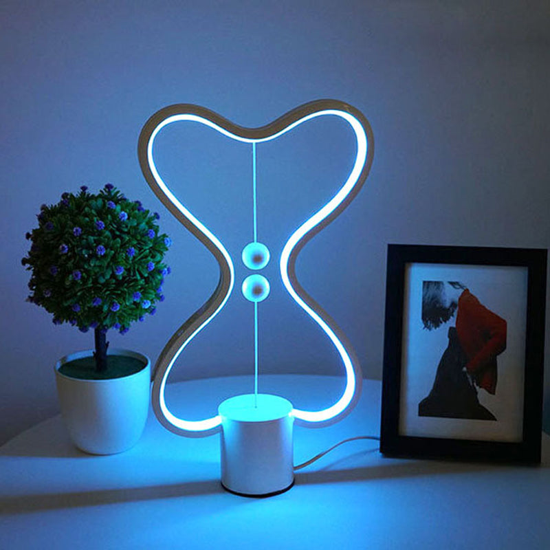 Magnetic Curved Night Stand Light Simple Metal Bedroom LED Table Light