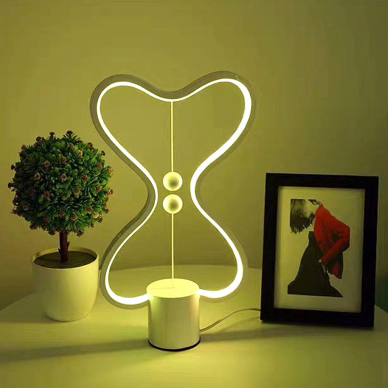 Magnetic Curved Night Stand Light Simple Metal Bedroom LED Table Light