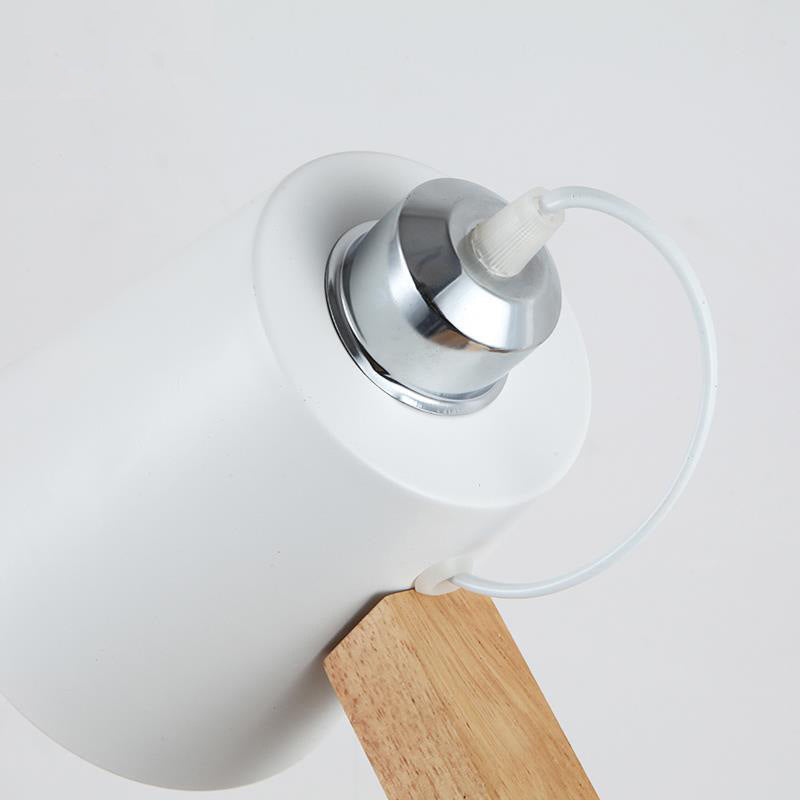 Nordic Tapered Shade Study Lamp Metal 1 Bulb Bedroom Table Light with Swing Arm