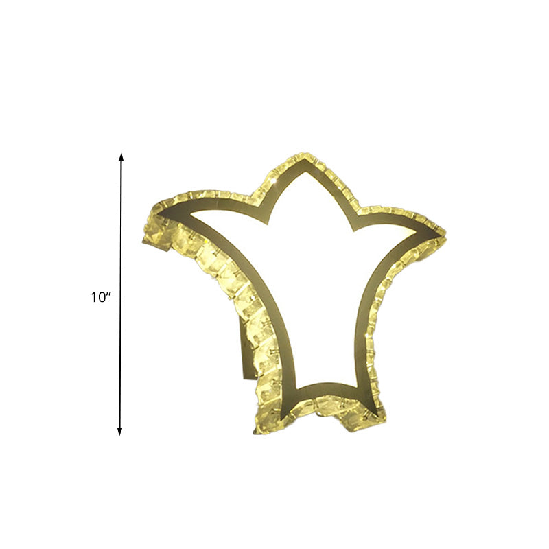 Crown Wall Light Sconce Modernist Clear K9 Crystal LED White Wall Lighting Fixture in White/Warm/2 Color Light