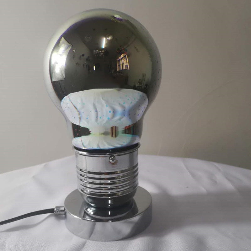 3D Mirrored Glass Ball Night Lamp Postmodern 1 Head Table Light in Chrome