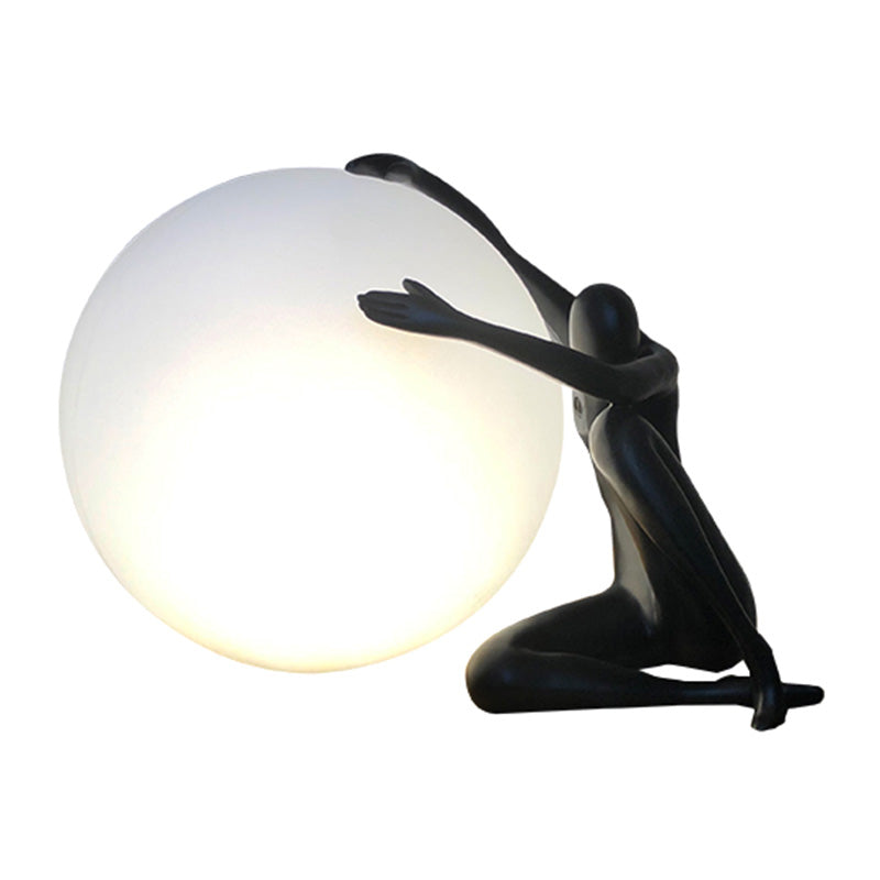 Modern Artistic Spherical Table Lamp Resin 1 Bulb Living Room Table Light