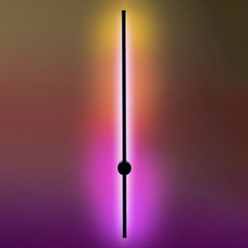 Accesorio de iluminación de pared de metal recto RGB RGB Black Wall Montion Lighture