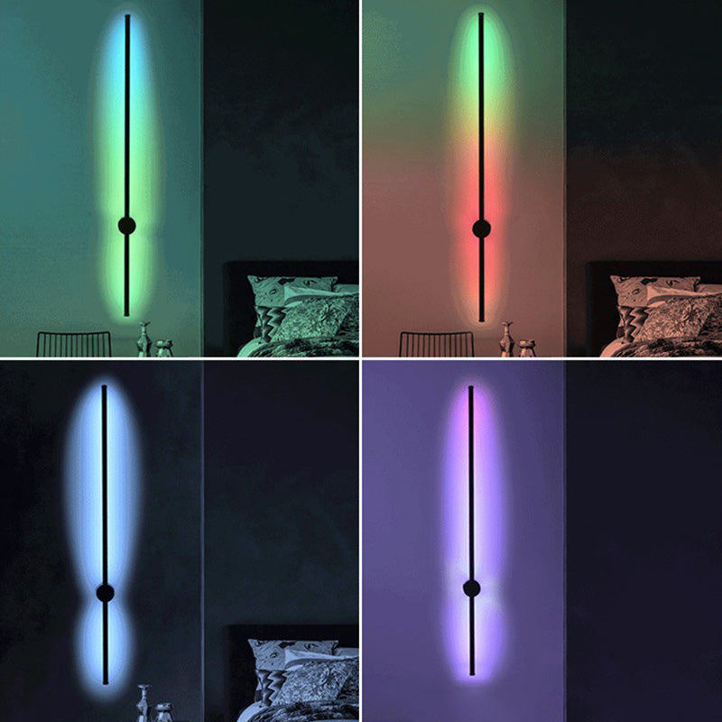 Accesorio de iluminación de pared de metal recto RGB RGB Black Wall Montion Lighture