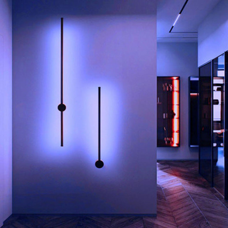 Accesorio de iluminación de pared de metal recto RGB RGB Black Wall Montion Lighture