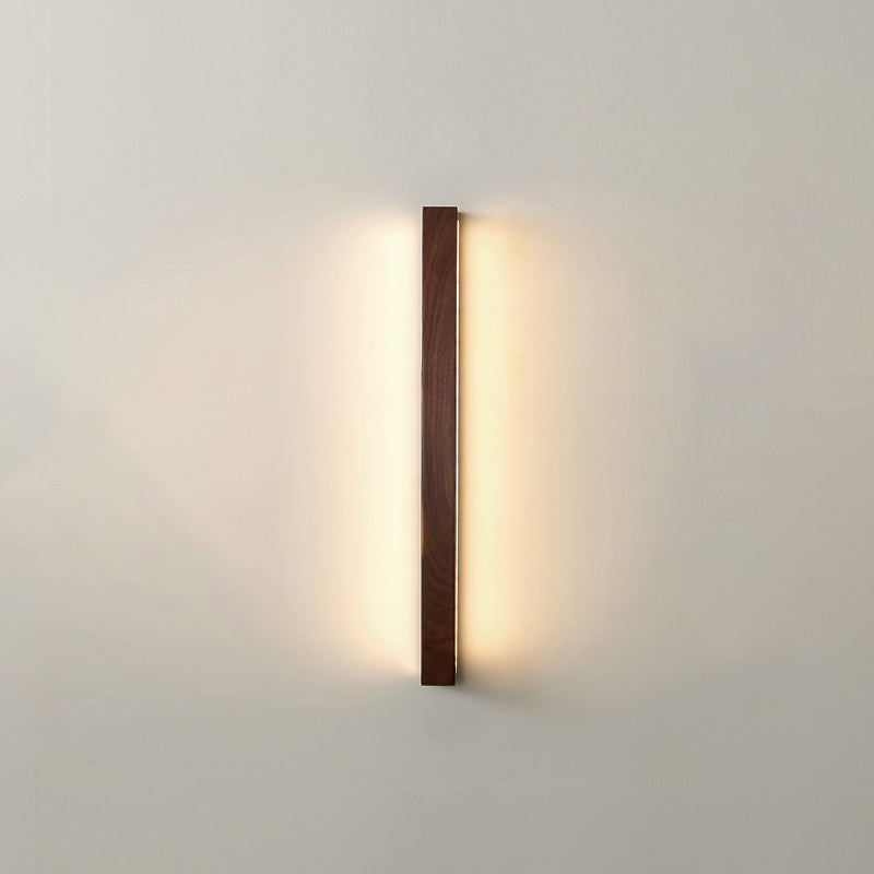 Wood Linear 1-Light Wall Sconce Contemporary Wall Mounted Lamp for Bedroom