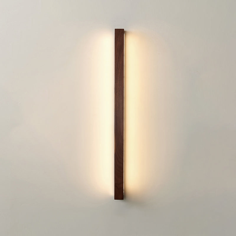 Wood Linear 1-Light Wall Sconce Contemporary Wall Mounted Lamp for Bedroom