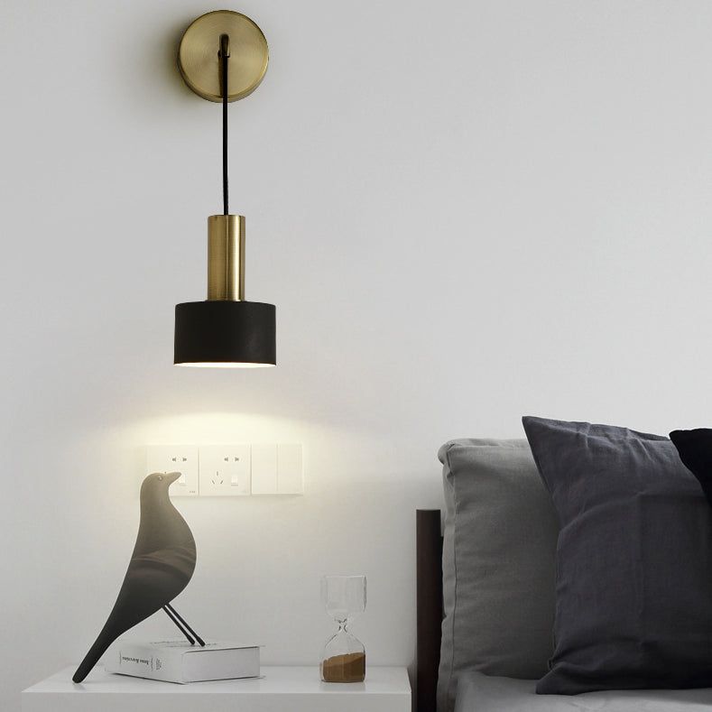 1 Licht lineare und halbe Zylinder Wandleuchte moderne einfache Stilbeleuchtung in Gold