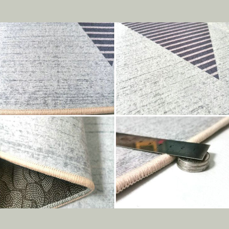 White Tone Simple Area Carpet Polyester Plant Print Area Rug Non-Slip Backing Carpet for Living Room