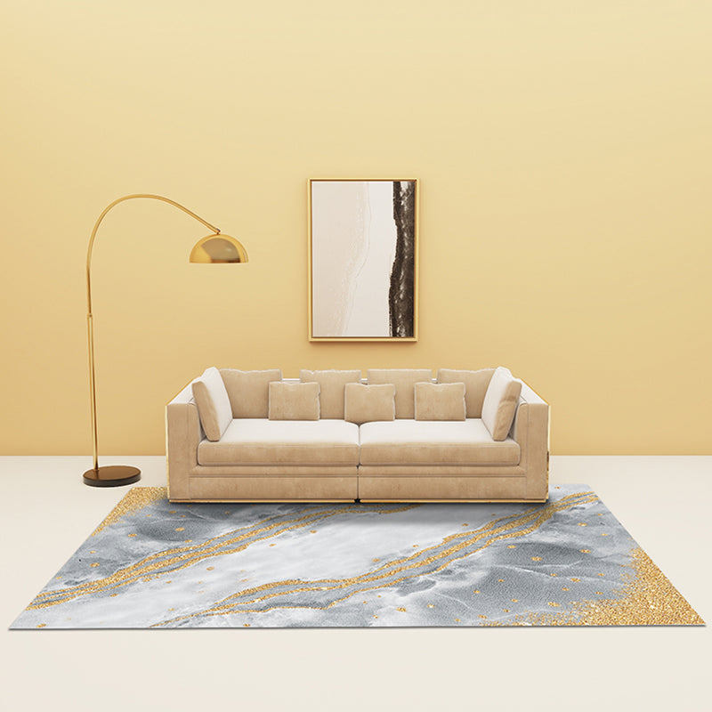 Color Mixed Luxury Area Carpet Polyester Color Blooming Indoor Rug Washable Carpet for Living Room