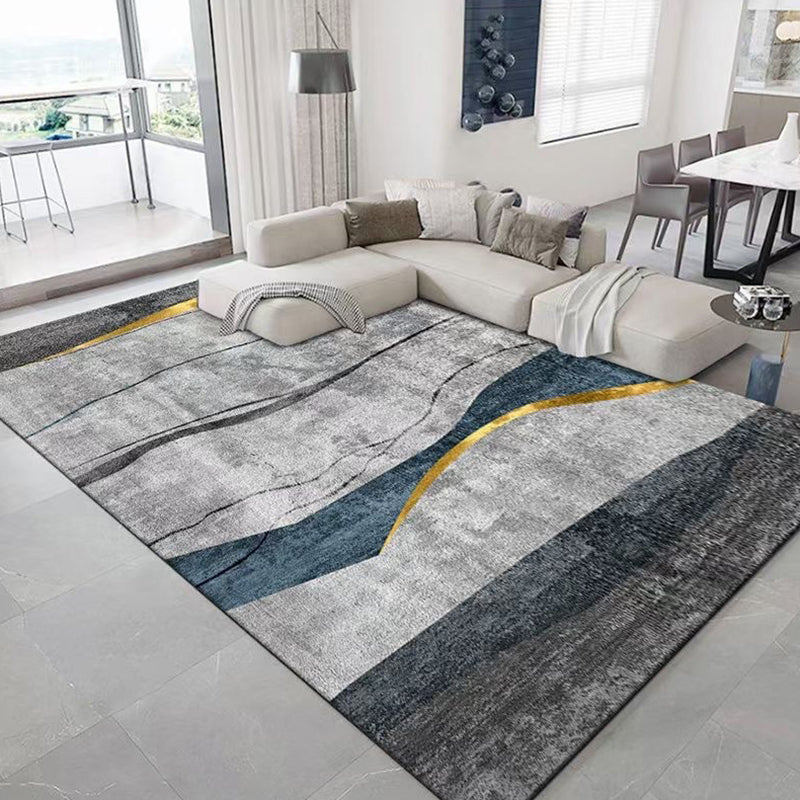 Color Mixed Simple Area Carpet Polyester Color Blooming Indoor Rug Easy Care Carpet for Living Room