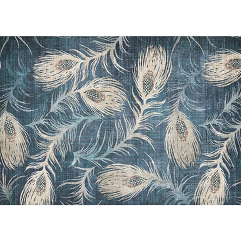 Multicolor Modern Area Carpet Polyester Feather Pattern Indoor Rug Washable Carpet for Living Room