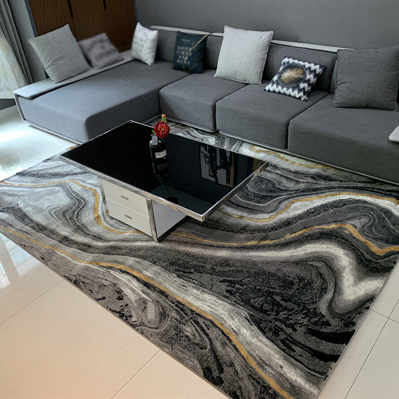 White Tone Modern Indoor Rug Polyester Gradient Rendering Carpet Easy Care Rug for Home Decoration