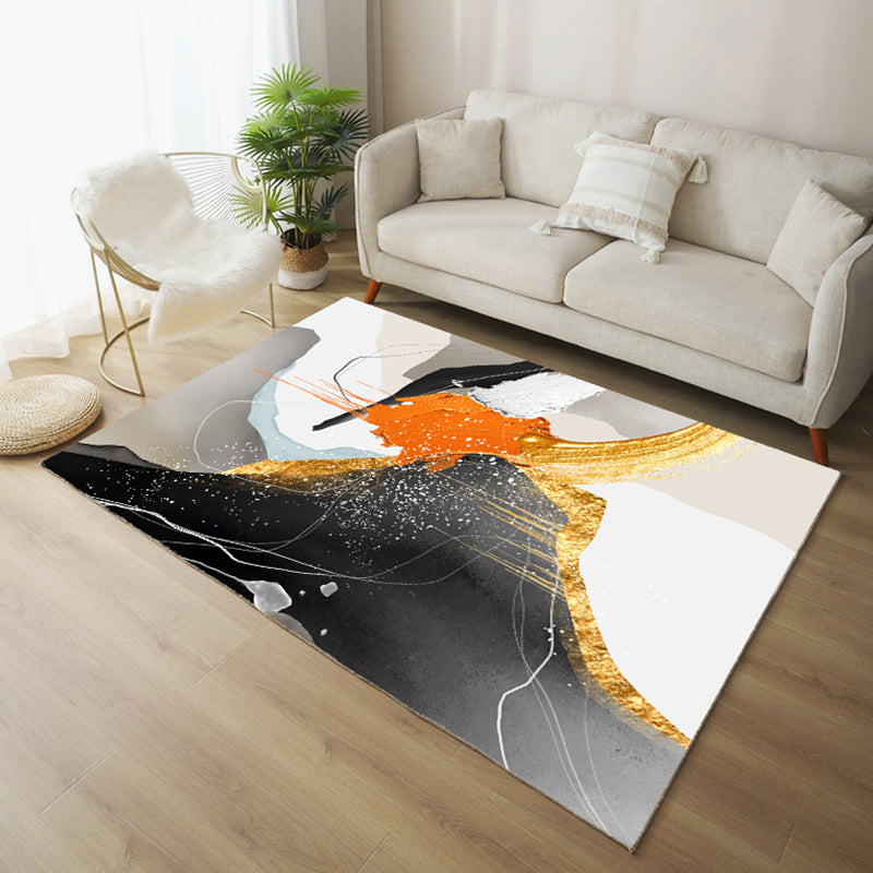 Simplicity Color Blooming Rug Multicolor Polyester Area Carpet Anti-Slip Backing Rug for Living Room