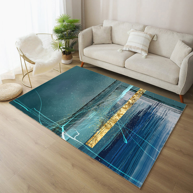 Simplicity Color Blooming Rug Multicolor Polyester Area Carpet Anti-Slip Backing Rug for Living Room