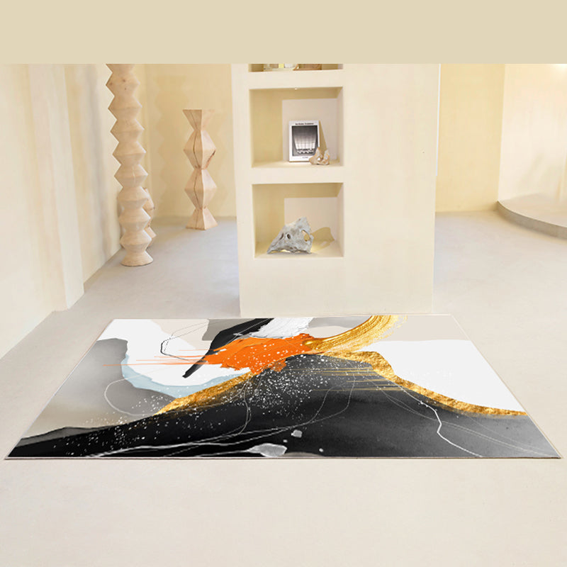 Simplicity Color Blooming Rug Multicolor Polyester Area Carpet Anti-Slip Backing Rug for Living Room