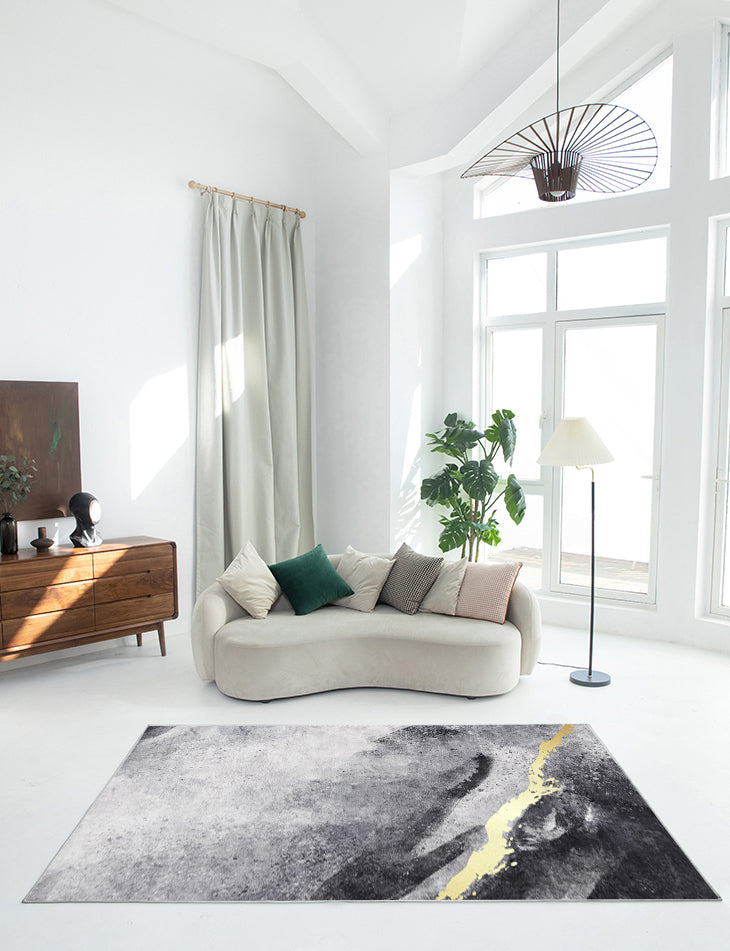 Simplicity Color Blooming Rug Multicolor Polyester Area Carpet Anti-Slip Backing Rug for Living Room