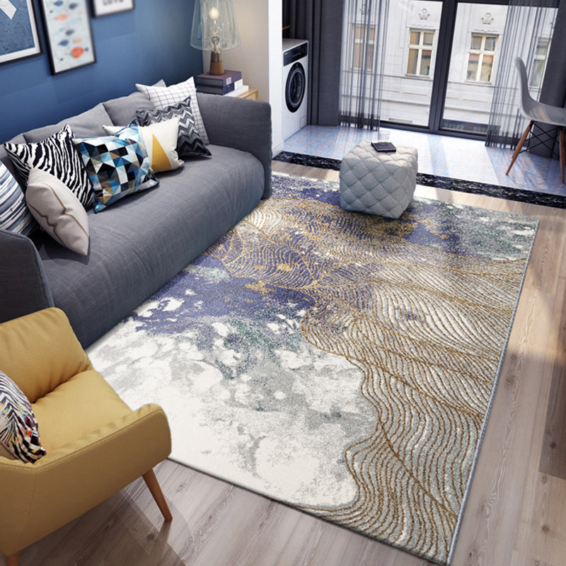 Nordic Ink Traces Teppich, bunt, gemischter Polyester-Teppich, rutschfester Teppich für Heimdekoration