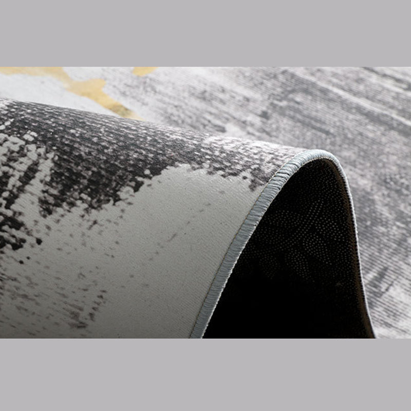 Blue Tone Simplicity Area Carpet Polyester Color Gradient Indoor Rug Easy Care Carpet for Bedroom