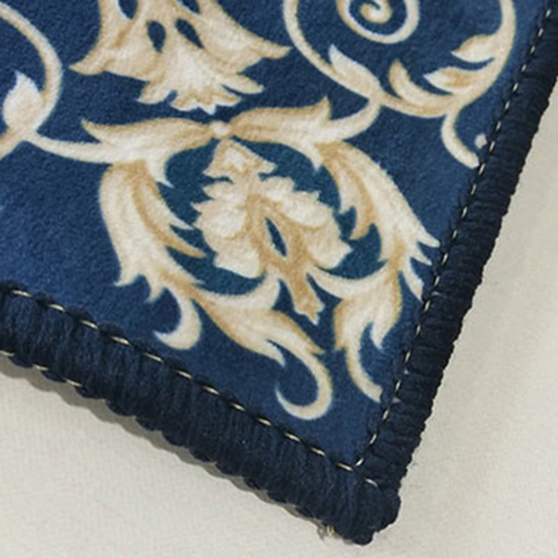 Classical European Style Rug Flower Print Polyester Carpet Anti-Slip Backing Rug for Home Decor