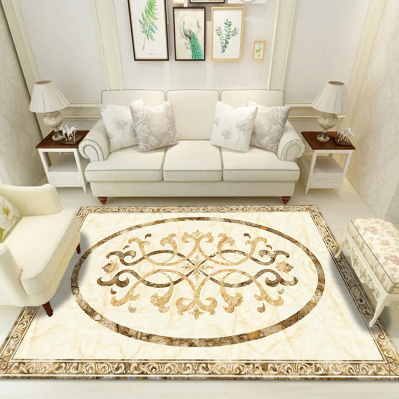 Glam Marble Surface Print Rug Funky Polyester Area Carpet Anti-Slip Backing Rug for Living Room