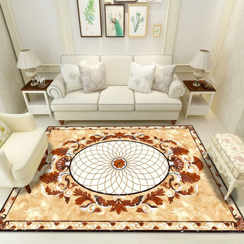 Glam Marble Surface Print Rug Funky Polyester Area Carpet Anti-Slip Backing Rug for Living Room
