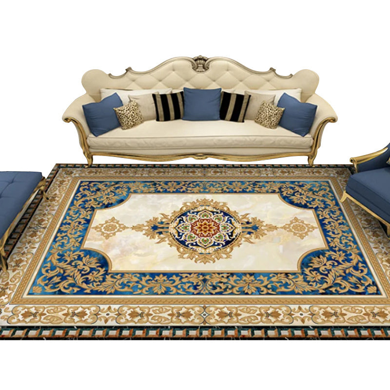 Gorgeous Classic Rug Marble Print Indoor Carpet Polyester Friendly Washable Rug for Living Room