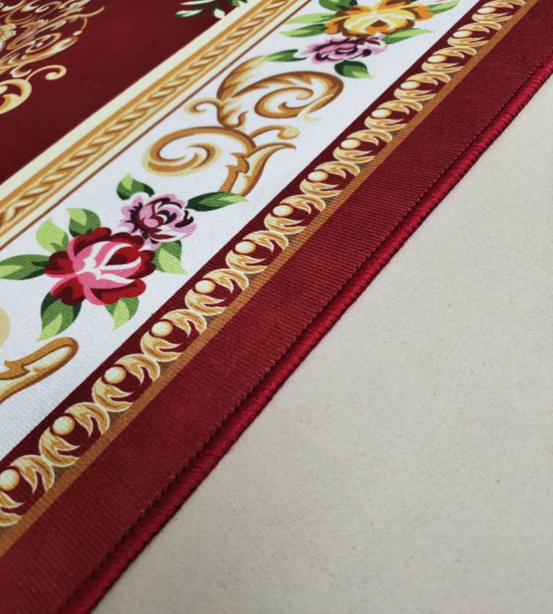 Classical Flower Print Rug Gorgeous Trendy Area Rug Anti-Slip Backing Carpet for Living Room