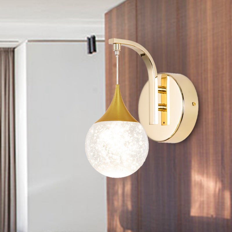 Lámpara de montaje de pared LED de oro Lucina de apliques de pared de la pared retro del cristal para sala de estar