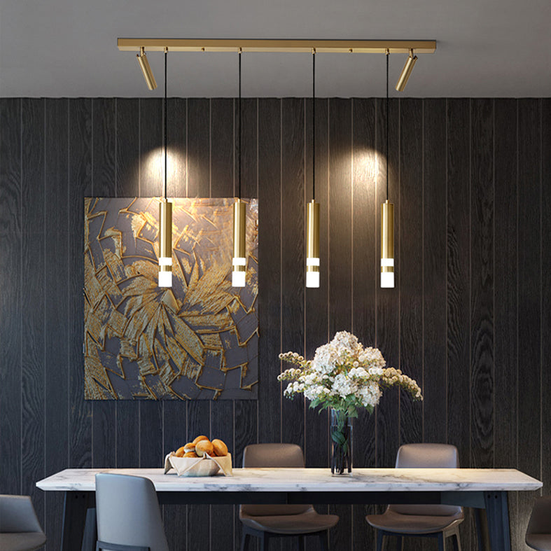 Zylinder Esszimmer Island Leuchte Metall LED Nordic Island Deckenleuchte in Gold