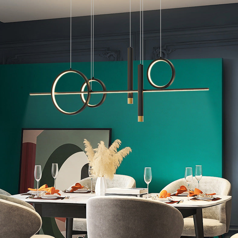 Luz colgante de isla sombreada de metal Luz de techo de isla LED de la isla LED para comedor