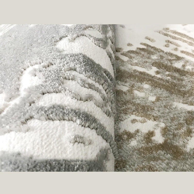 Grey Tone Eclectic Rug Polyester Carpet Mottled Effect Indoor Rug Non-Slip Backing for Living Room