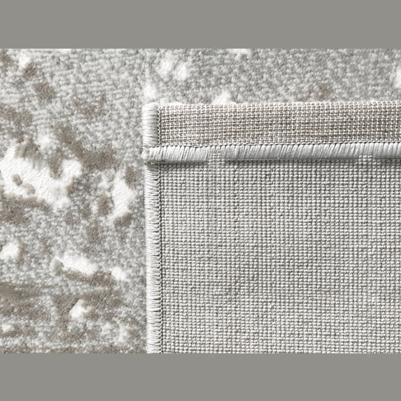 Grey Tone Eclectic Rug Polyester Carpet Mottled Effect Indoor Rug Non-Slip Backing for Living Room