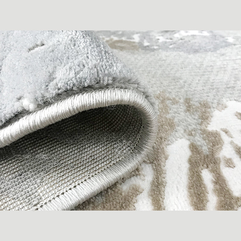 Grey Tone Eclectic Rug Polyester Carpet Mottled Effect Indoor Rug Non-Slip Backing for Living Room