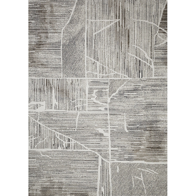 Grey Tone Eclectic Rug Polyester Carpet Mottled Effect Indoor Rug Non-Slip Backing for Living Room