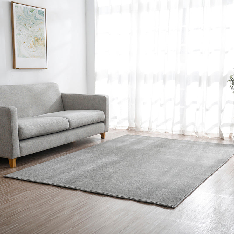 Brown Area Carpet Pure Color Polyester Area Rug Easy Care Washable Rug for Living Room