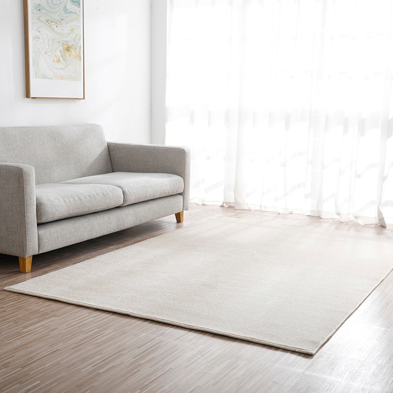 Brown Area Carpet Pure Color Polyester Area Rug Easy Care Washable Rug for Living Room