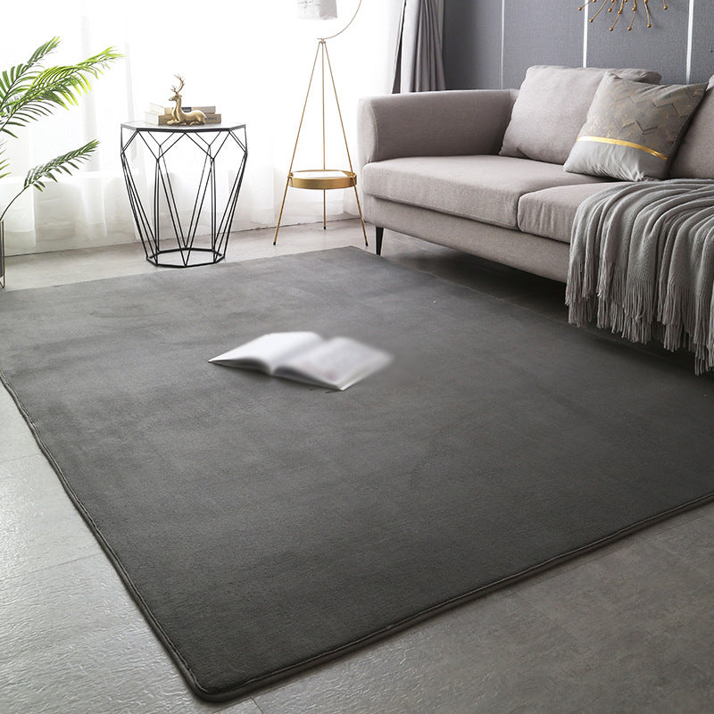 Casual Indoor Carpet Solid Color Polyester Area Rug Stain Resistant Carpet for Living Room