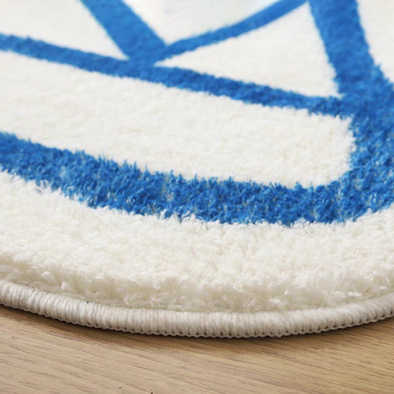 Modern Indoor Rug Cartoon Flower Print Polyester Non-Slip Rug Washable Carpet for Home Decor