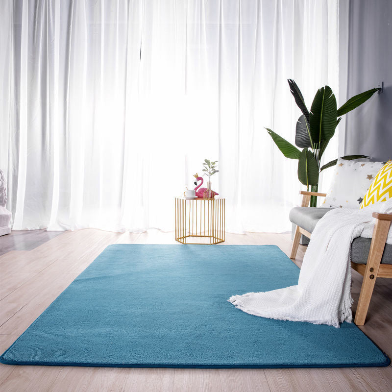 Pink Indoor Room Carpet Casual Solid Color Carpet Polyester Non-Split Area Rug