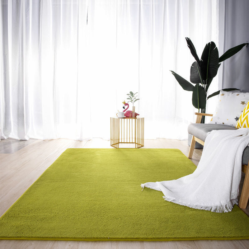 Pink Indoor Room Carpet Casual Solid Color Carpet Polyester Non-Split Area Rug
