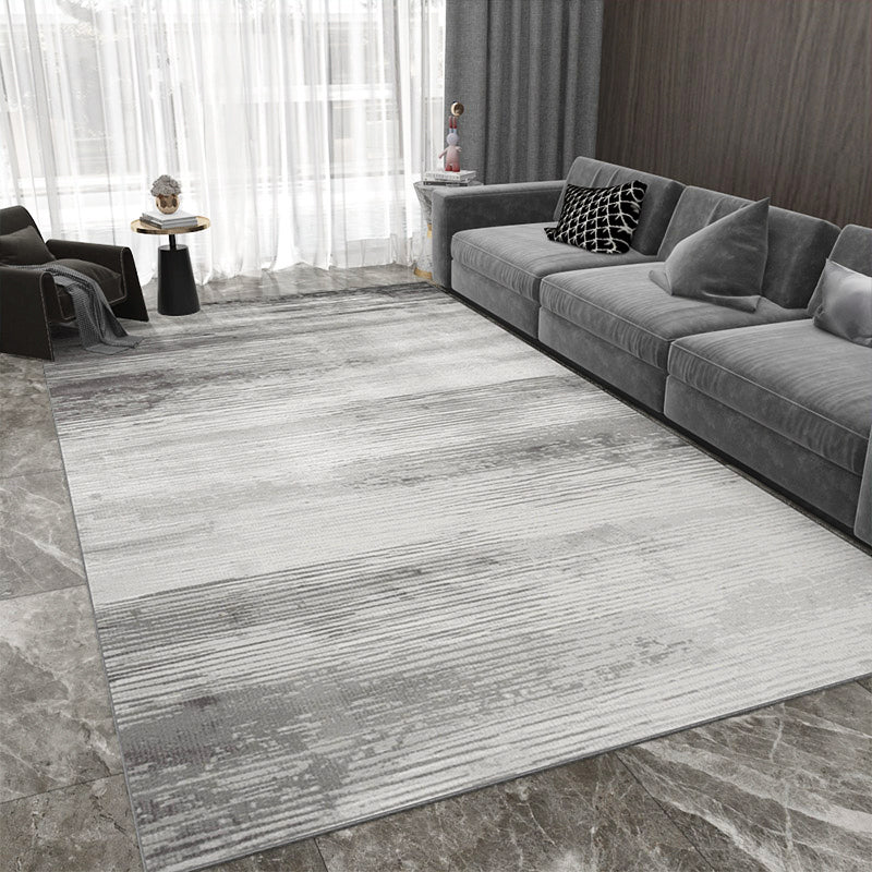 Gray Tone Simplicity Indoor Rug Polyester Mottled Effect Carpet Non-Slip Backing Rug for Living Room