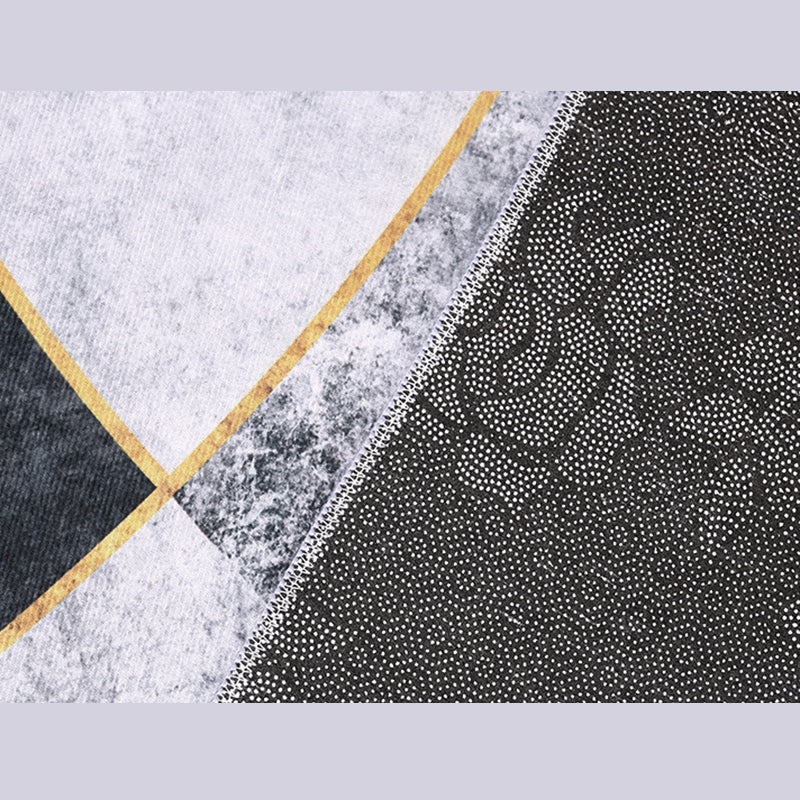 Gray Tone Simplicity Indoor Rug Polyester Mottled Effect Carpet Non-Slip Backing Rug for Living Room