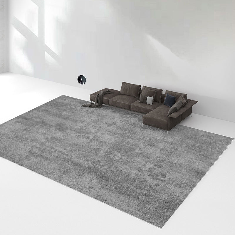 Solid Color Simple Indoor Rug Polyester Gradient Effect Carpet Non-Slip Backing Rug for Living Room
