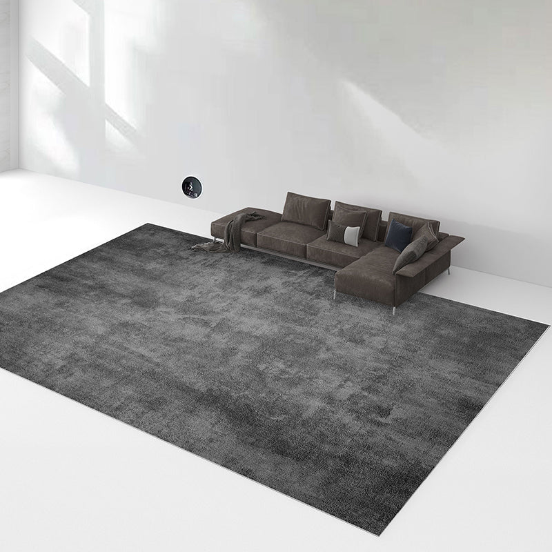 Solid Color Simple Indoor Rug Polyester Gradient Effect Carpet Non-Slip Backing Rug for Living Room