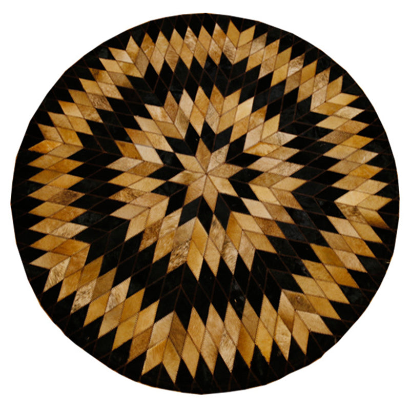 Tappeto multicolore rotondo che gira il tappeto del soggiorno in moquette di mucca con supporto non slip